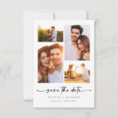 Moderne Schrift | 4 Fotos Hochzeit Save The Date (Vorderseite)