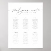 Moderne Schrift 6 Tische Willkommens Sitzplan Poster (Vorne)