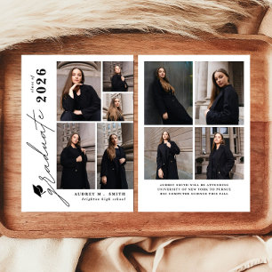 Moderne Schrift 9 Fotos Abschlussanzeige Einladung