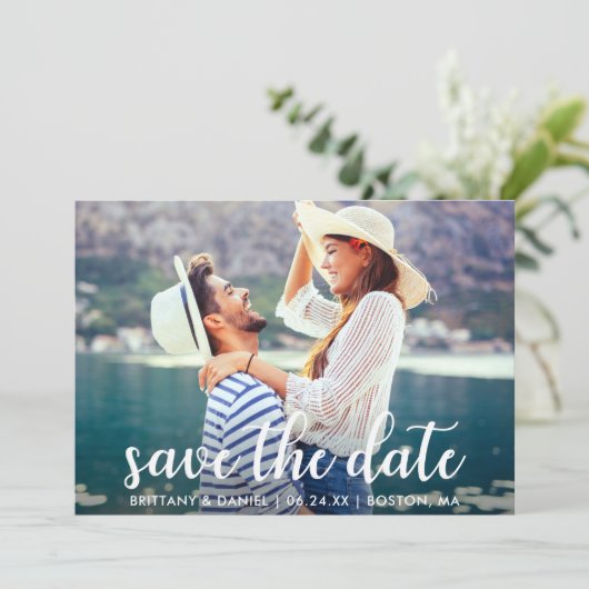 Moderne Schrift | ANKÜNDIGUNG DATUM FREIHALTEN FOT (Stehend Vorderseite)