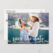 Moderne Schrift | ANKÜNDIGUNG DATUM FREIHALTEN FOT Postkarte (Vorne/Hinten)