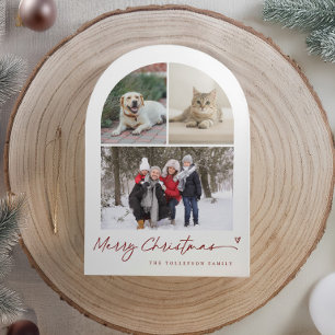 Moderne Schrift Arch Familienfoto Weihnachten