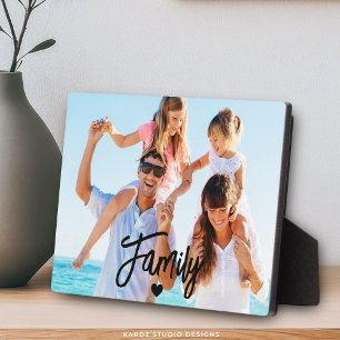 Moderne Schrift benutzerdefiniertes Familienfoto Fotoplatte