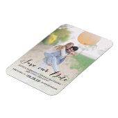 Moderne Schrift | Benutzerdefiniertes Foto Rette u Magnet (Linke Seite)