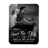 Moderne Schrift | Benutzerdefiniertes Foto Save th Magnet (Vertikal)