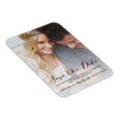 Moderne Schrift | Benutzerdefiniertes Foto Save th Magnet (Rechte Seite)