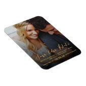 Moderne Schrift | Benutzerdefiniertes Foto Save th Magnet (Rechte Seite)