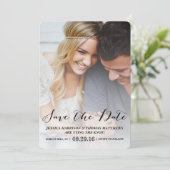 Moderne Schrift | Benutzerdefiniertes Foto Save th Save The Date (Stehend Vorderseite)