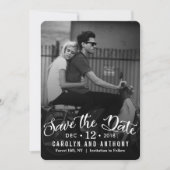 Moderne Schrift | Benutzerdefiniertes Foto Save th The Date (Vorderseite)