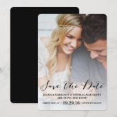 Moderne Schrift | Benutzerdefiniertes Foto Save th The Date (Vorne/Hinten)