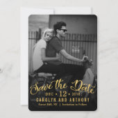 Moderne Schrift | Benutzerdefiniertes Foto Save th The Date (Vorderseite)