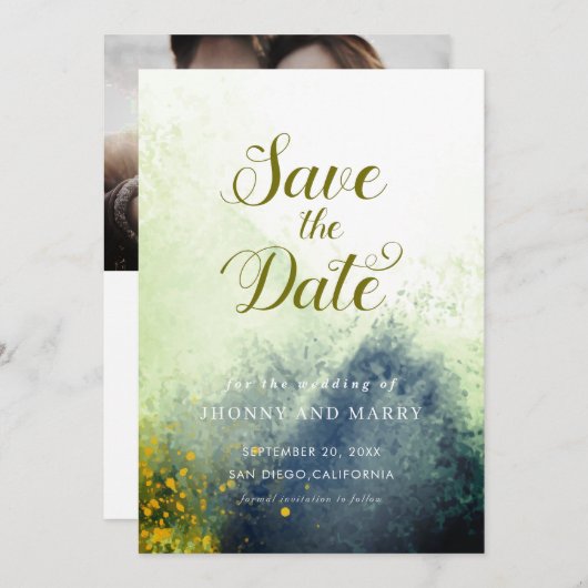 Moderne Schrift | Benutzerdefiniertes Foto Speiche Einladung (Vorne/Hinten)