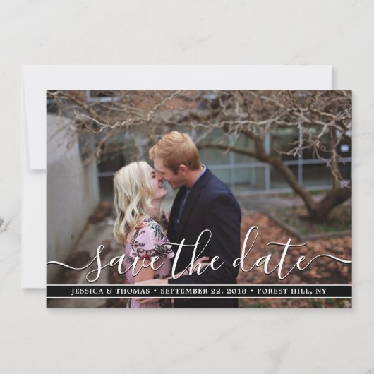 Moderne Schrift | Benutzerdefiniertes Foto Speiche Save The Date (Vorderseite)
