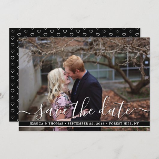 Moderne Schrift | Benutzerdefiniertes Foto Speiche Save The Date (Vorne/Hinten)