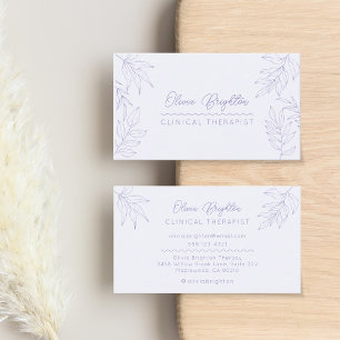 Moderne Schrift Blasslila Therapeut Visitenkarte