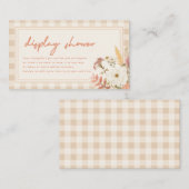 Moderne Schrift Blumen Gingham Herbst Display Dusc Begleitkarte (Vorne/Hinten)