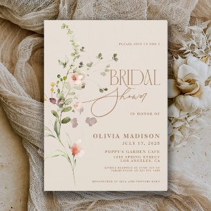 Moderne Schrift Boho Blumen Garten Brautparty Einladung