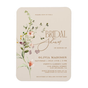 Moderne Schrift Boho Blumen Garten Brautparty Magnet