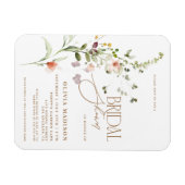 Moderne Schrift Boho Blumen Garten Brautparty Magnet (Horizontal)
