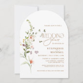 Moderne Schrift Boho-Blumengarten-Hochzeitsdusche Einladung (Vorderseite)