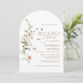 Moderne Schrift Boho-Blumengarten-Hochzeitsdusche Einladung (Stehend Vorderseite)