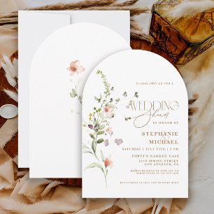 Moderne Schrift Boho-Blumengarten-Hochzeitsdusche Einladung