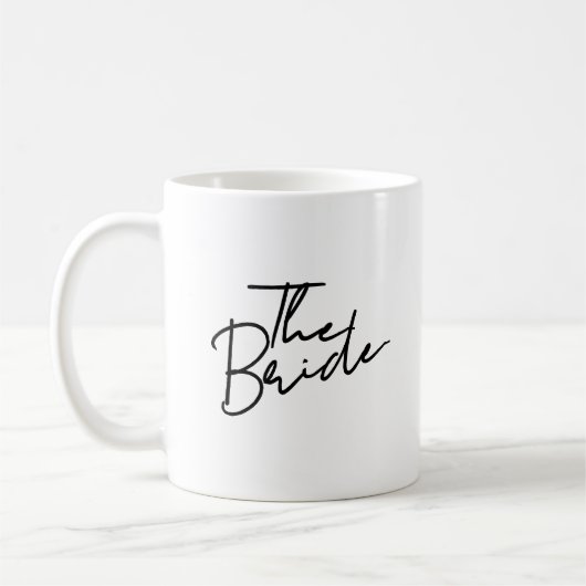 Moderne Schrift Braut T-Shirt Kaffeetasse (Links)