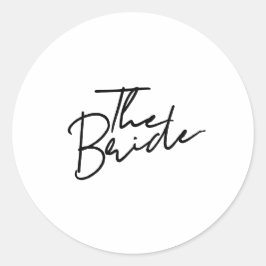 Moderne Schrift Braut T-Shirt Runder Aufkleber