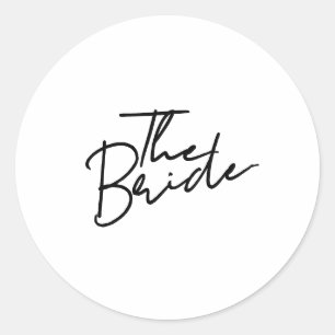 Moderne Schrift Braut T-Shirt Runder Aufkleber