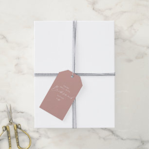 Moderne Schrift Brautjungfer Vorschlag Blush Rosa Geschenkanhänger
