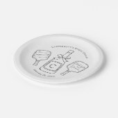 Moderne Schrift Brautparty Pickleball & Prosecco Pappteller (Schrägansicht)