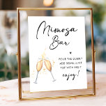 Moderne Schrift | Bridal Brunch Mimosa Bar Sign Poster<br><div class="desc">Minimalistisches,  elegantes Schild,  moderner Schwarz-Weiß-Kontrast für Ihren Brautparty-Brunch.</div>