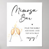 Moderne Schrift | Bridal Brunch Mimosa Bar Sign Poster (Vorne)