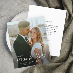 Moderne Schrift Budget Foto Hochzeit Danksagungska
