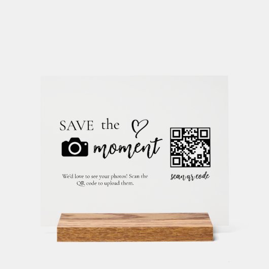 Moderne Schrift Capture The Love QR-Code Anzeige (Vorderseite)