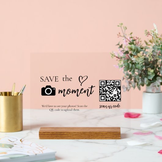Moderne Schrift Capture The Love QR-Code Anzeige (Hochzeit)