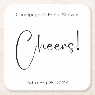 Moderne Schrift Cheers Junggesellinnenabschied Rechteckiger Pappuntersetzer
