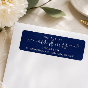 Moderne Schrift Chic Future MR und MRS Navy Blau