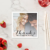 Moderne Schrift | Custom Foto Wedding Vielen Dank Serviette (Beispiel)