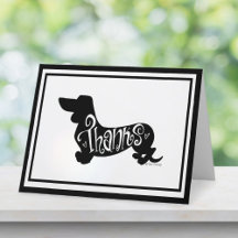 Moderne Schrift Dachshund Schwarz Weiß Blank Gefal