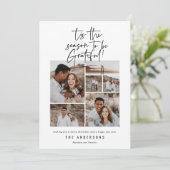 Moderne Schrift dankbar Foto Urlaub Feiertagskarte (Stehend Vorderseite)