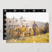 Moderne Schrift dankbar Foto Urlaub Feiertagskarte (Vorne/Hinten)