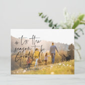 Moderne Schrift dankbar Foto Urlaub Feiertagskarte (Stehend Vorderseite)