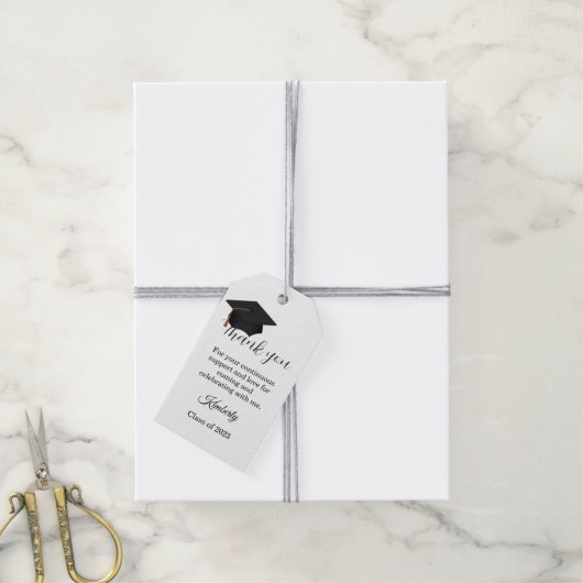 Moderne Schrift danke dir Graduation Party Geschen Geschenkanhänger (Mit Garn)