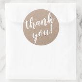 Moderne Schrift Danke einfaches Handwerk rustikal Runder Aufkleber (Tasche)