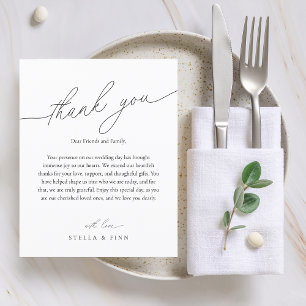 Moderne Schrift Dankeschön Hochzeitsplatzkarte