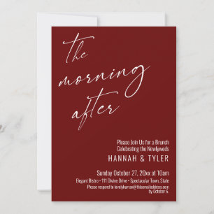 Moderne Schrift Der Morgen danach Brunch Burgund Einladung