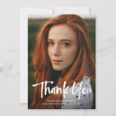 Moderne Schrift Einfach 3 Foto Abschluss Dankeskarte (Vorderseite)