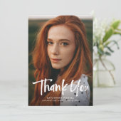 Moderne Schrift Einfach 3 Foto Abschluss Dankeskarte (Stehend Vorderseite)
