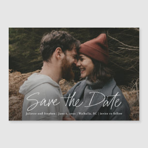 Moderne Schrift Einfache Foto Hochzeit Termin vorm Magnetkarte